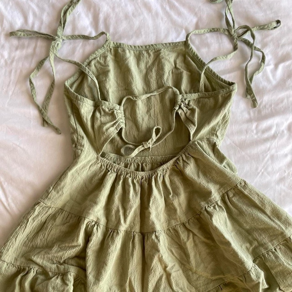 Olive Green Tiered Sundress